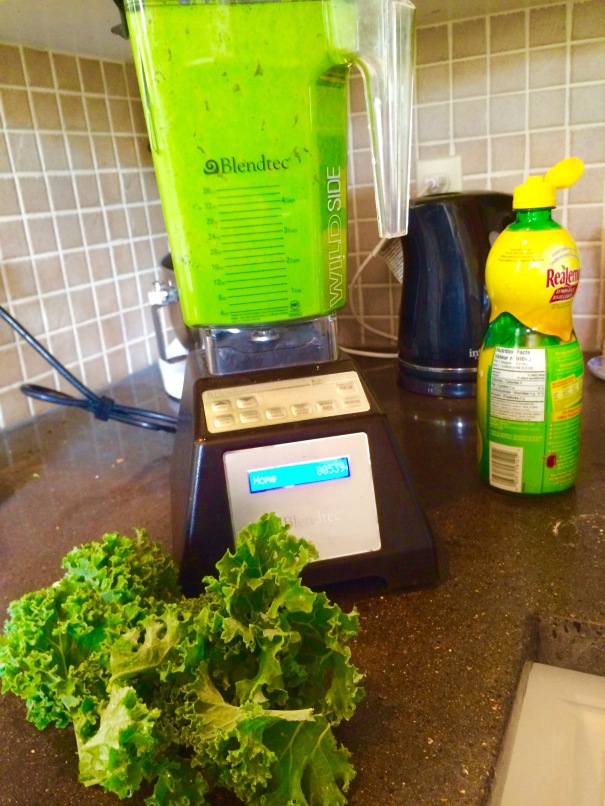 Steph's Kale Pesto - so fresh and delish.  Ingredients - olive oil, lemon juice, kale, spinach, basil, garlic cloves, S&P. Yum!